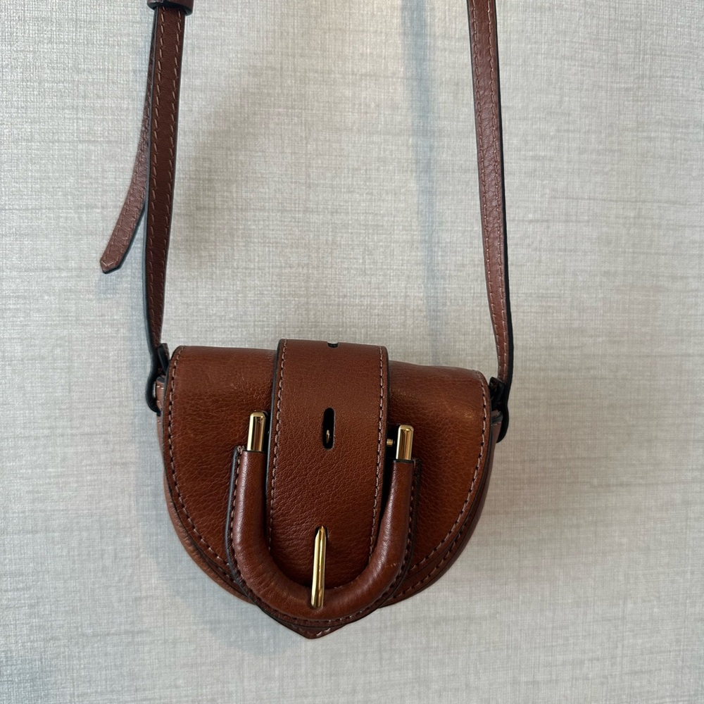 Fossil Mini Bag Brown and Gold with Distinctive Design